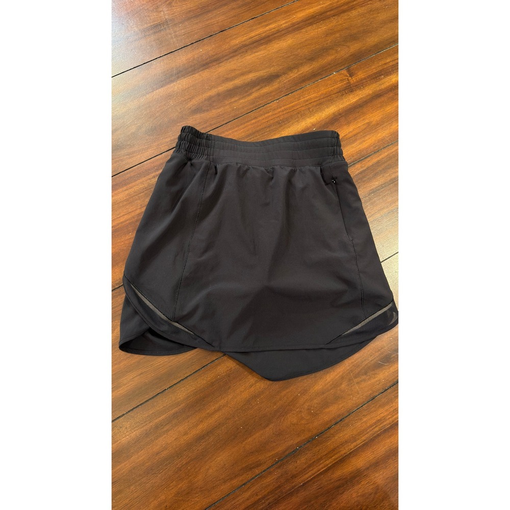 Lululemon Black Athletic Skort with Mesh Trim and Built-in Shorts Size 4